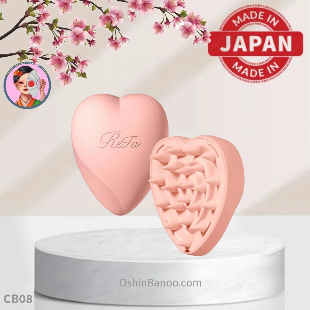 CB08 برس ماساژور و شستشوی پوست سر طرح قلب برند ریفا | REFA HEART BRUSH FOR SCALP | برند ژاپن | اوشین بانو